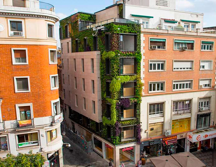 Jardín vertical de la calle de los Jardines en Madrid (Ecoconstrucción)